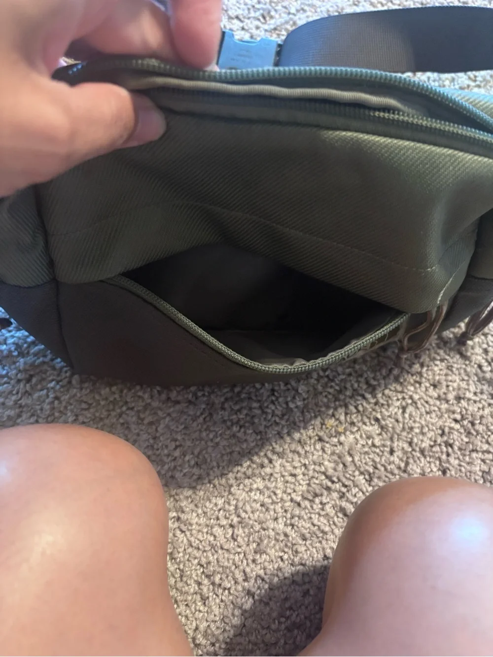 The North Face Two-Tone charcoal and Olive Green Waist Pack